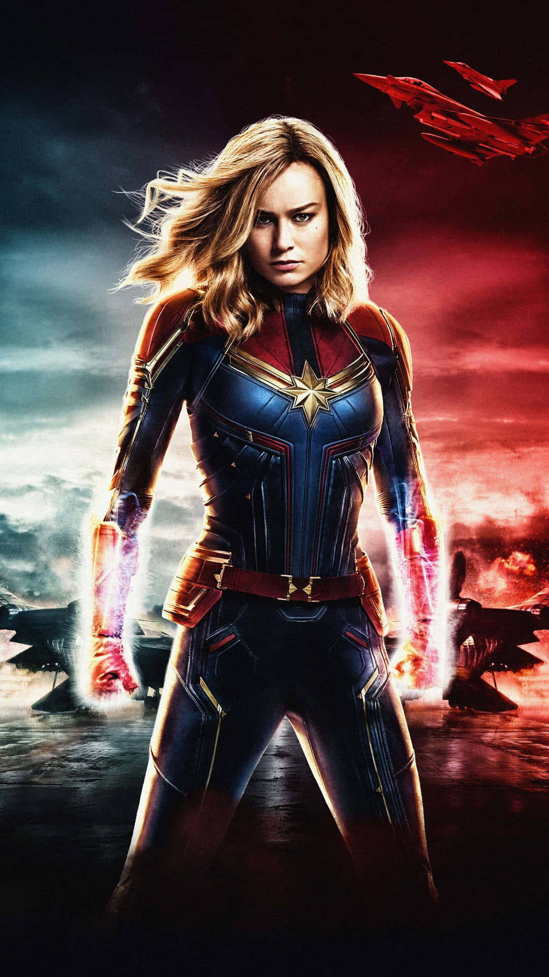 "Feel the power of Captain Marvel 3D!" Wallpaper