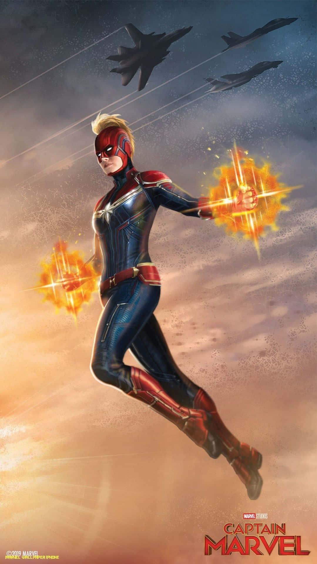Deixesua Força De Vontade Decolar Com Captain Marvel 3d. Papel de Parede