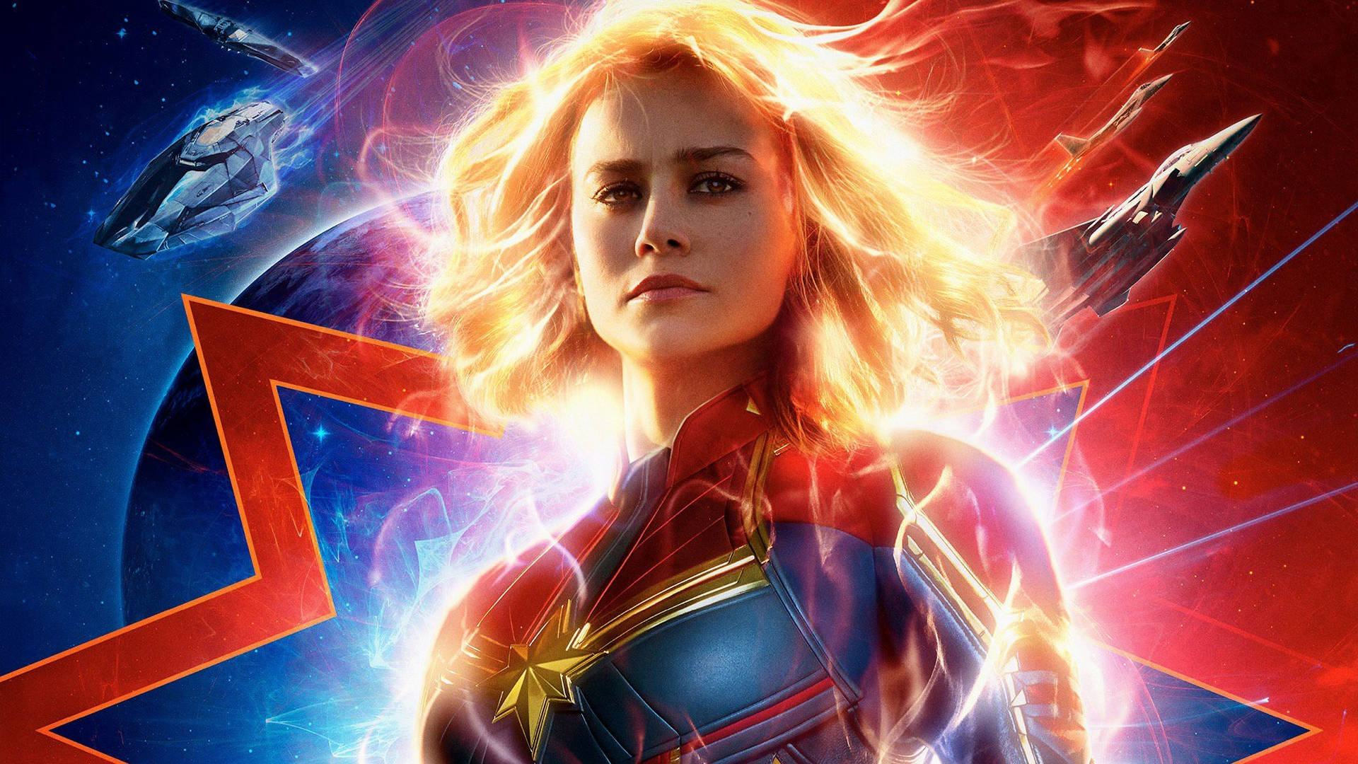 Captain Marvel 4k Glowing Hair Wallpaper