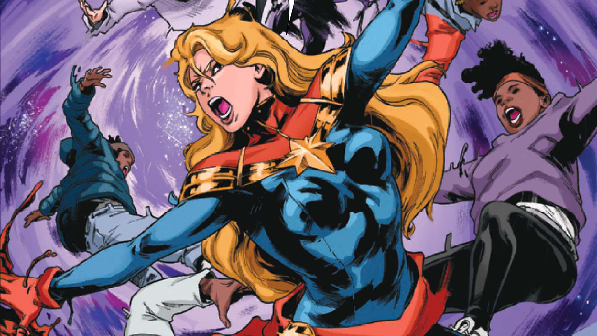 Captain Marvel Action Comic Art Wallpaper