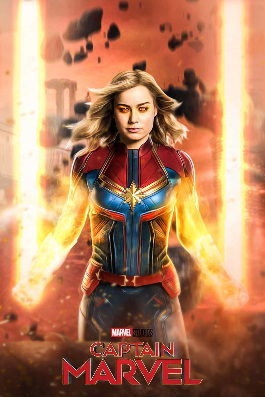 The superhero, Captain Marvel in all her glory