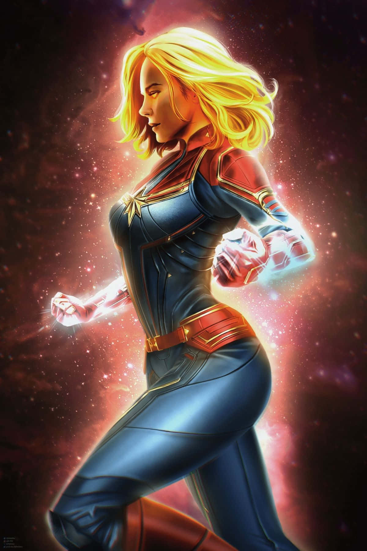 Captain Marvel Carol Danvers, a hero with superhuman strength and the power of flight Wallpaper