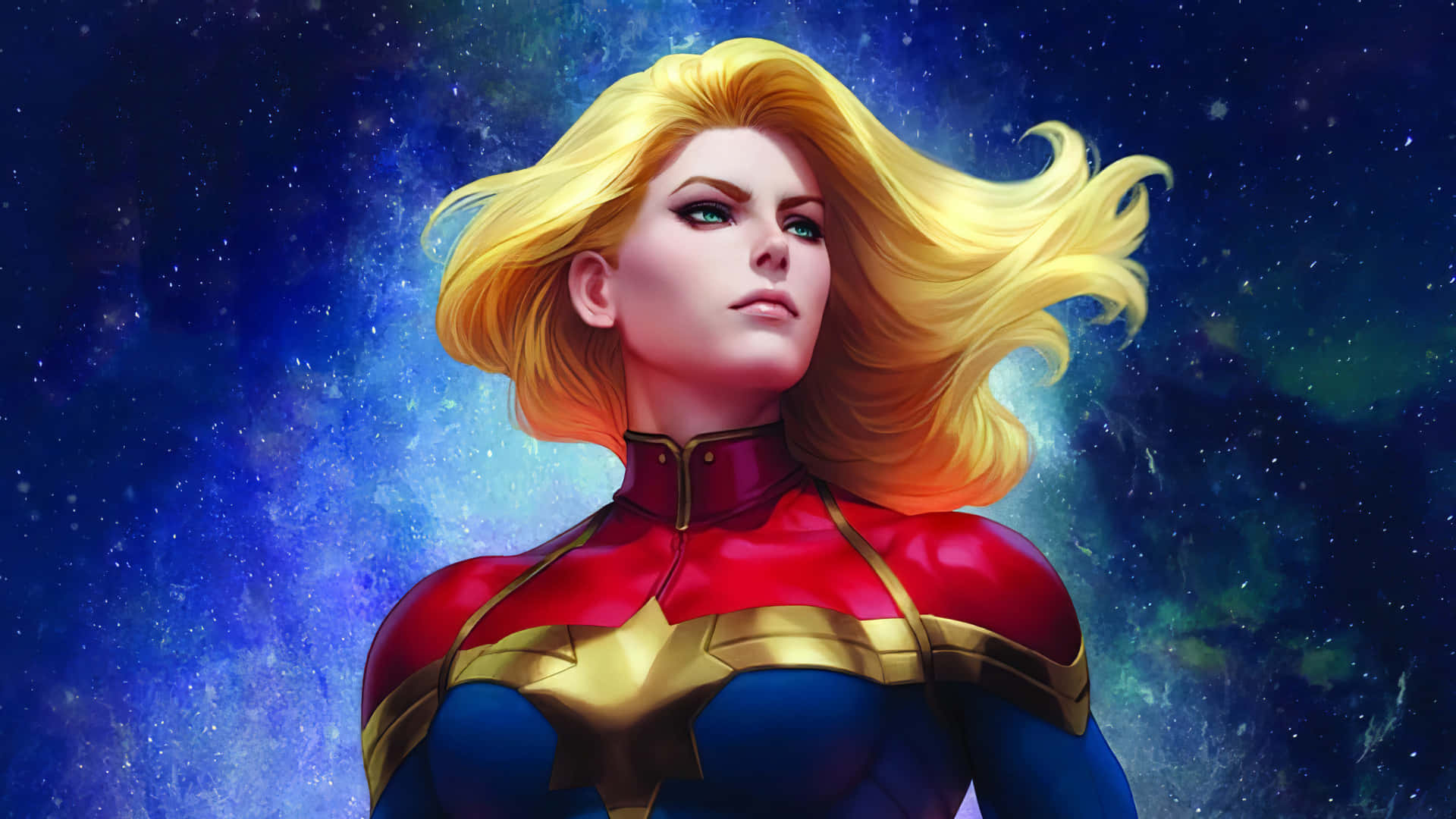 Captain Marvel Cosmic Backdrop Wallpaper