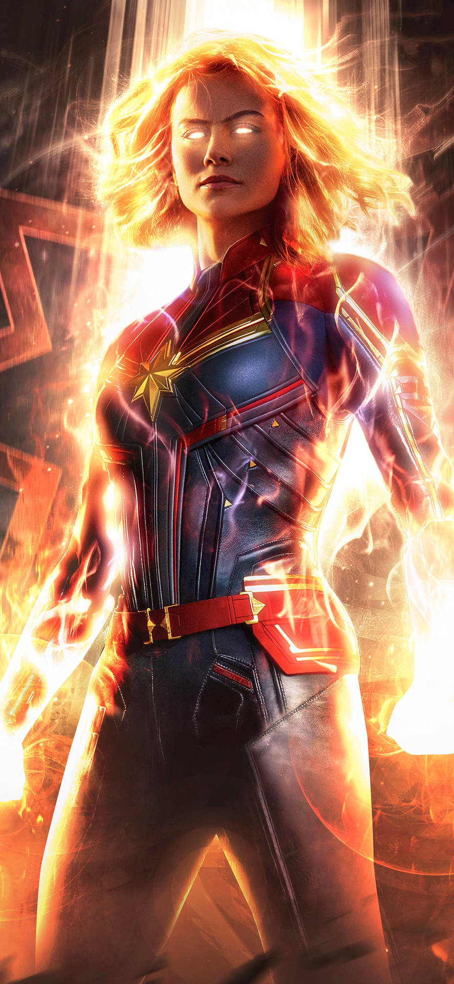 Captain Marvel Glowing 4k Marvel Iphone Picture