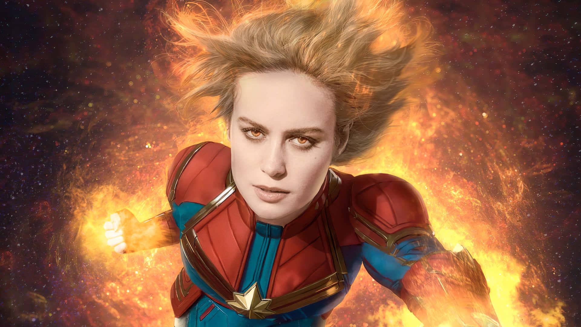 The Strong and Unstoppable Captain Marvel Wallpaper