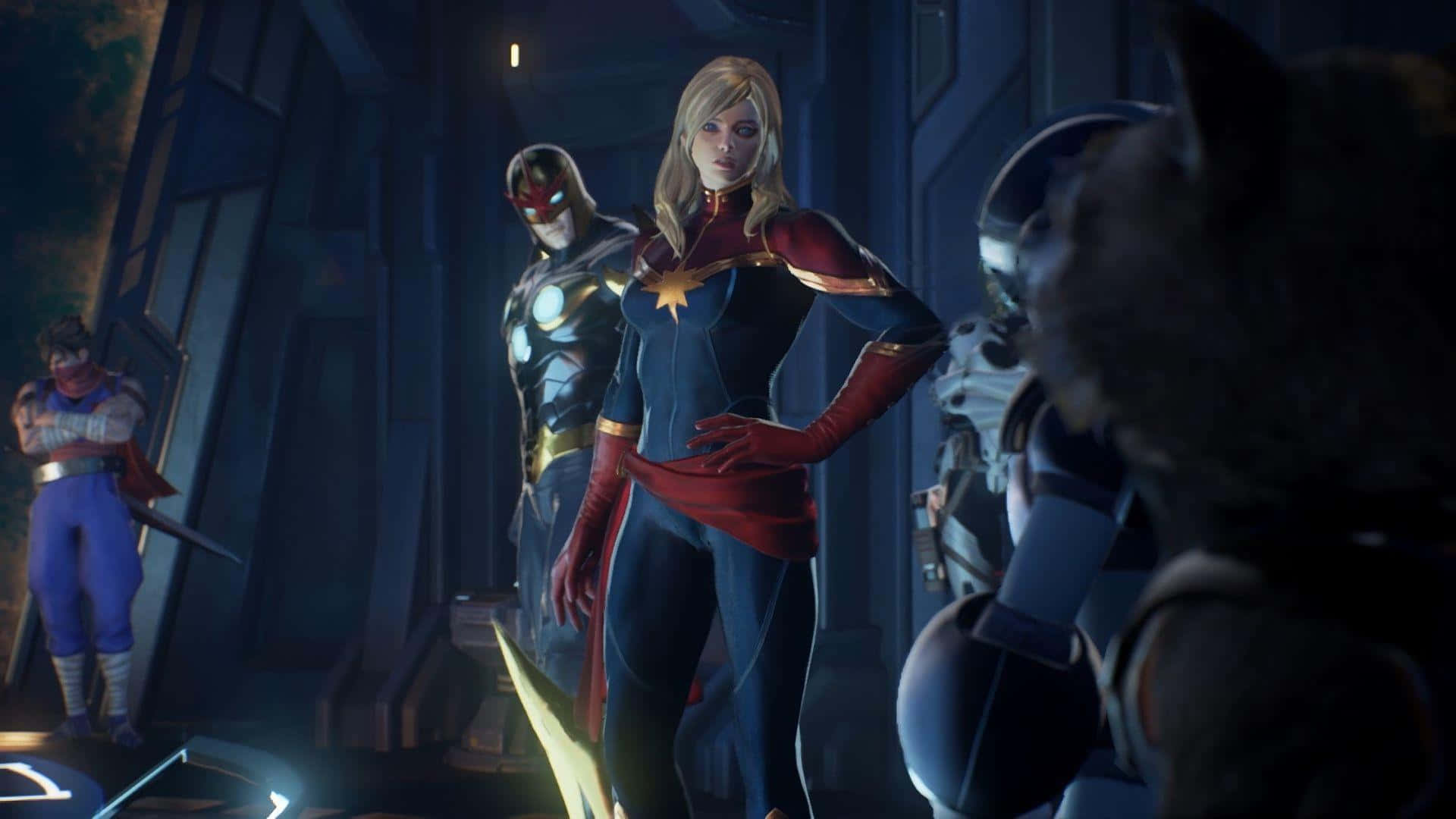 Brie Larson stars as Captain Marvel in the epic Marvel Studios movie. Wallpaper