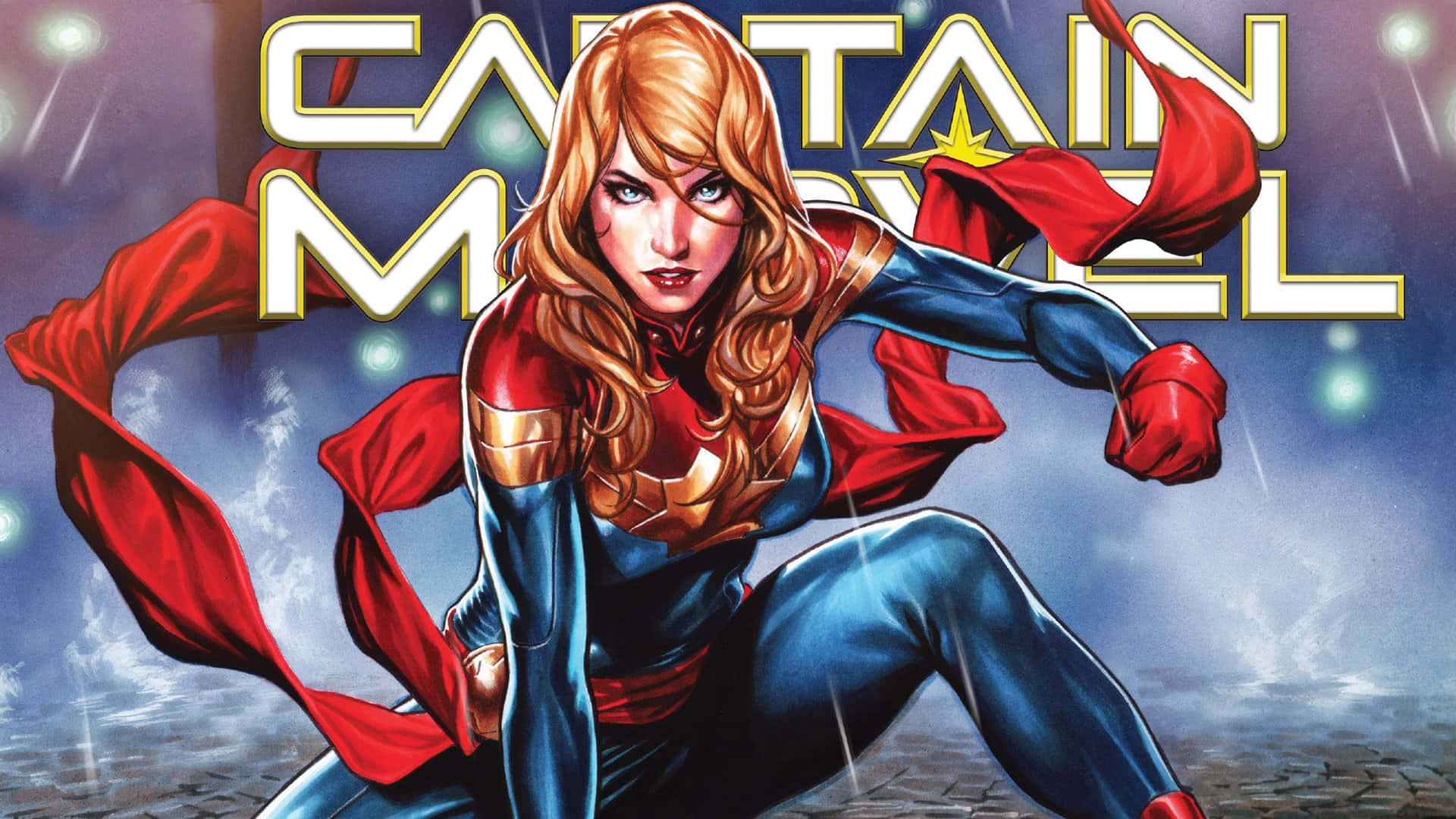 Captain Marvel Heroic Pose Wallpaper