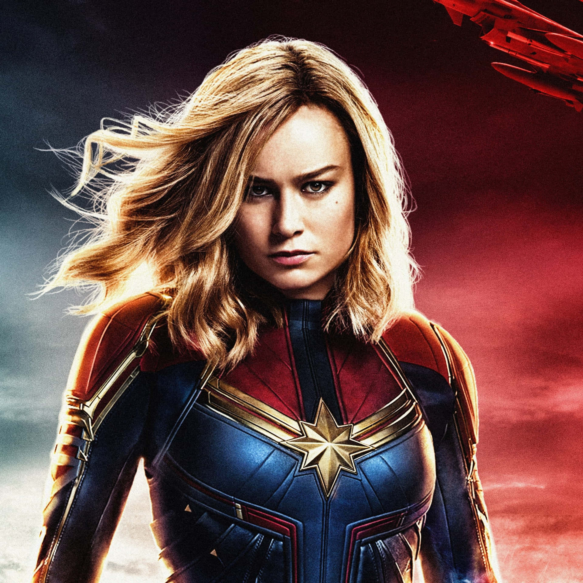 "Unlock your superhero potential with the new Captain Marvel iPad!" Wallpaper