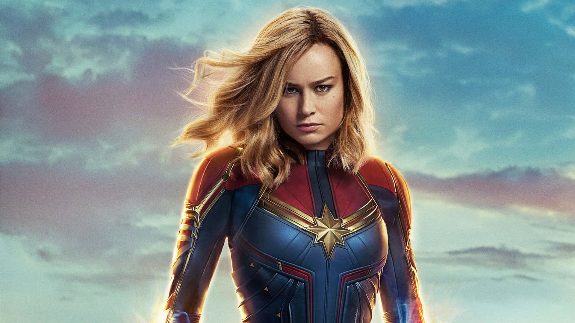 Get ready to be taken to outer space with Captain Marvel on your iPad Wallpaper