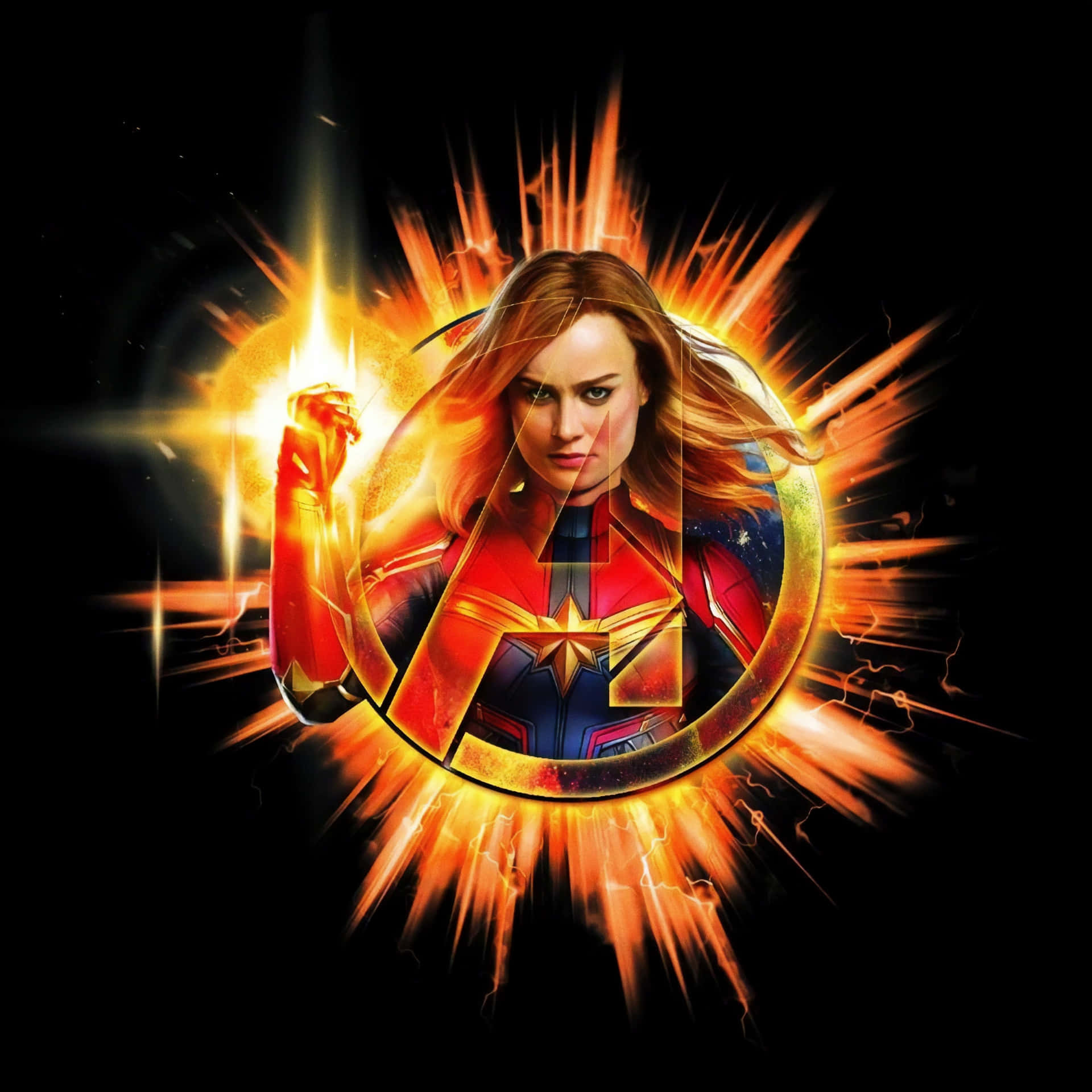 Unleash the power of Captain Marvel with an ipad Wallpaper