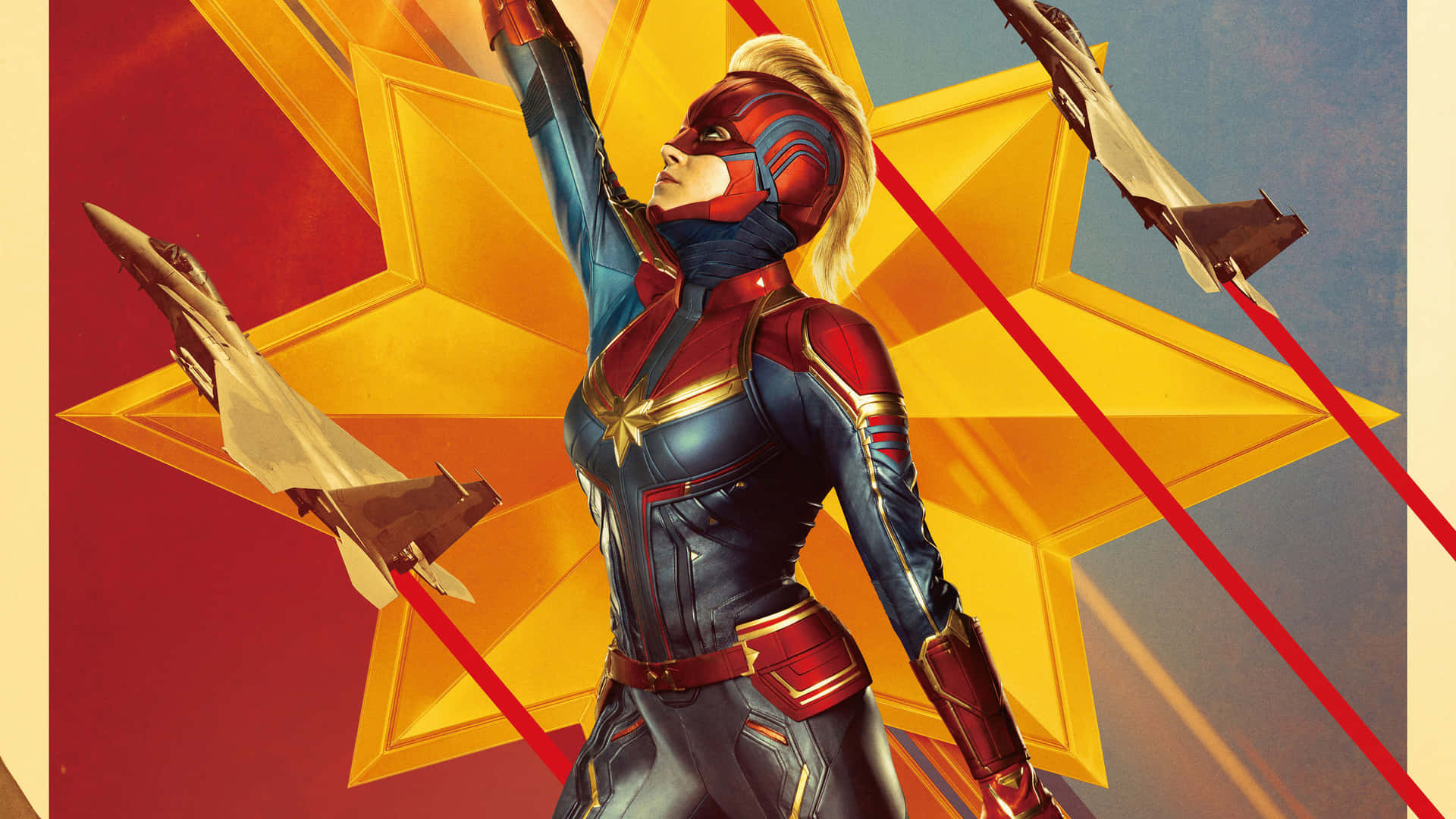 Preparatia Salvare Il Mondo Con Il Wallpaper Di Captain Marvel Per Ipad. Sfondo