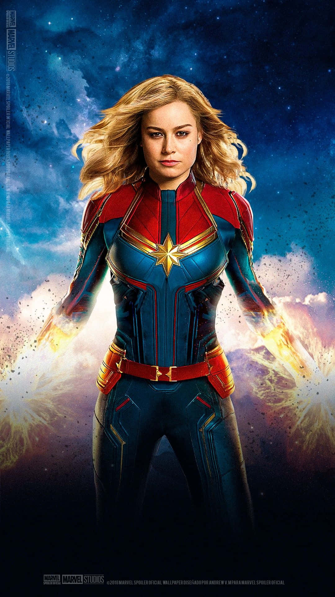 Omfavn magten af Captain Marvel på din iPad. Wallpaper
