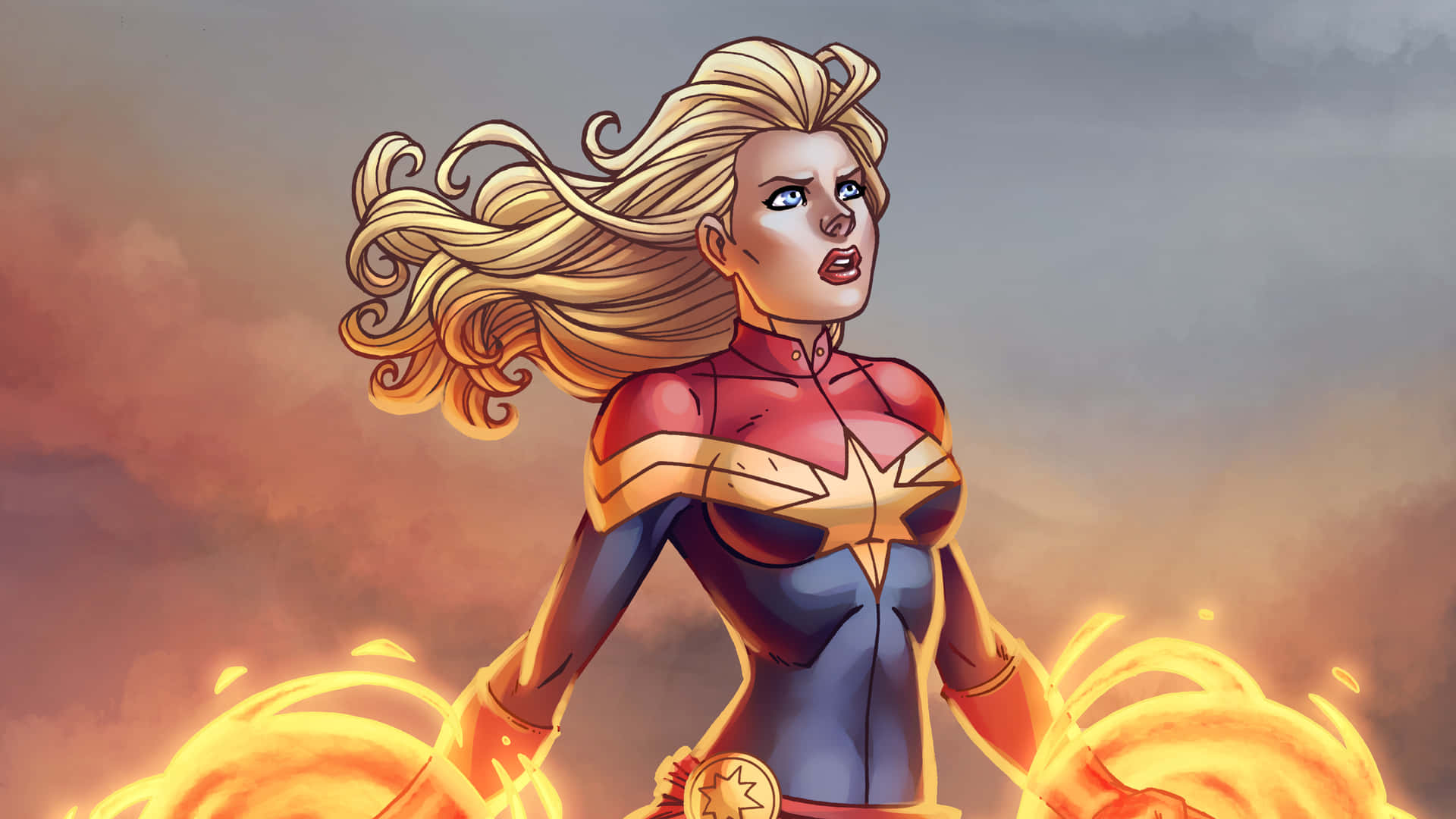 Equip yourself with the power of inspiration and stay connected with the new Captain Marvel iPad Wallpaper