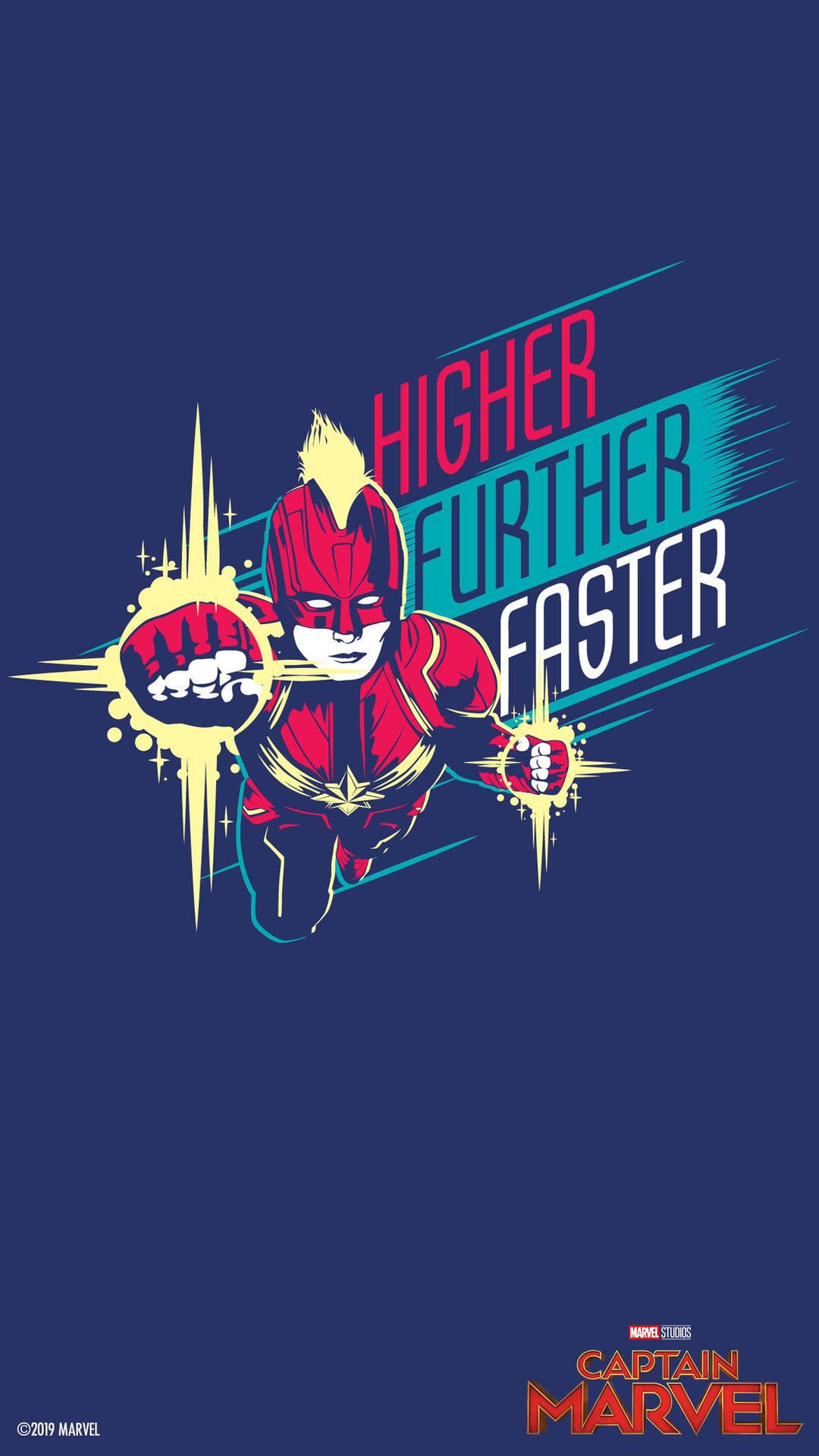 Captain Marvel iPhone Graphic Art Wallpaper