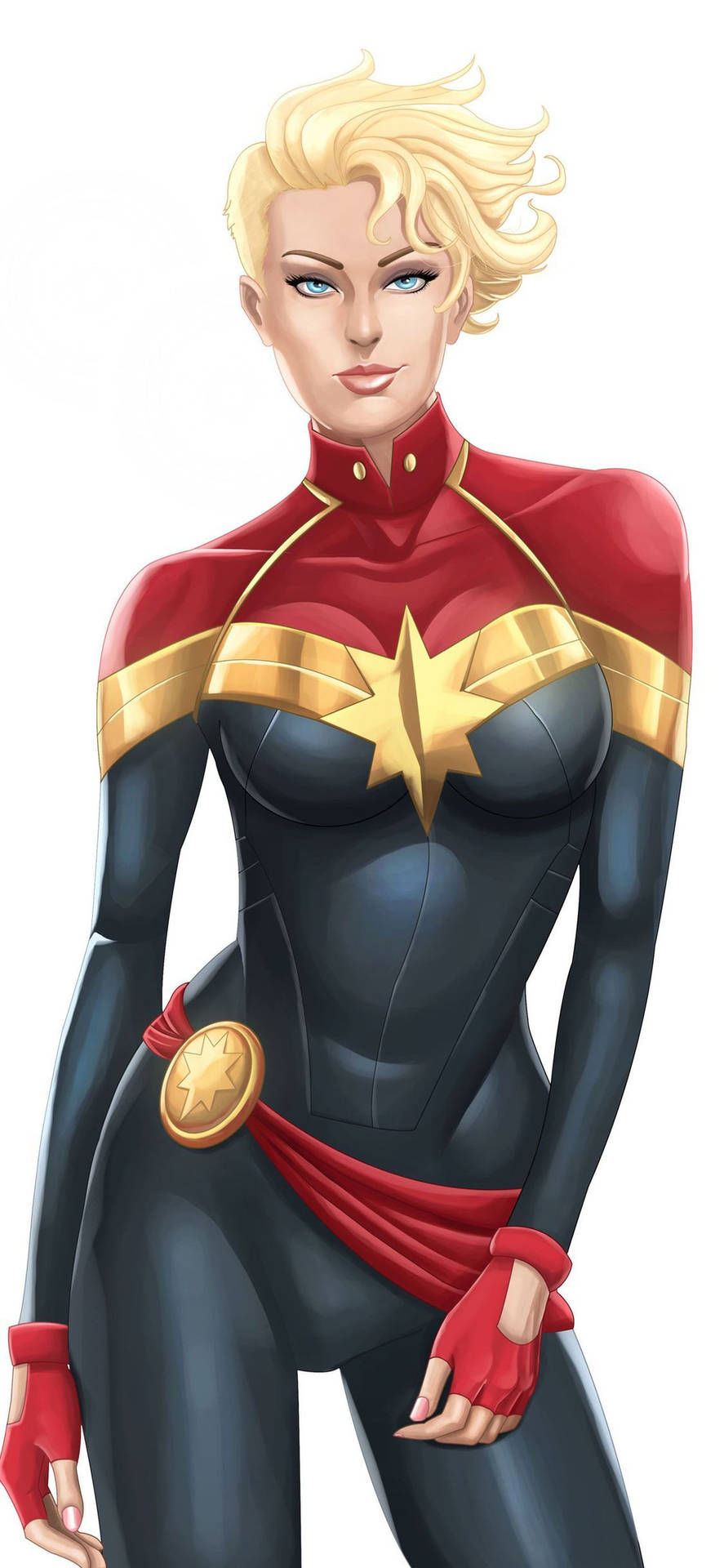 Ilustraciónde Captain Marvel Para Iphone. Fondo de pantalla