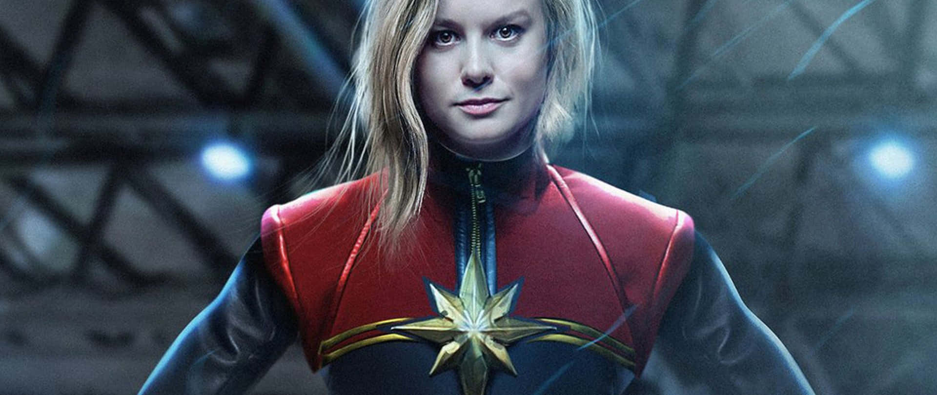 Captain Marvel blazing across the galaxy on her mission of justice Wallpaper