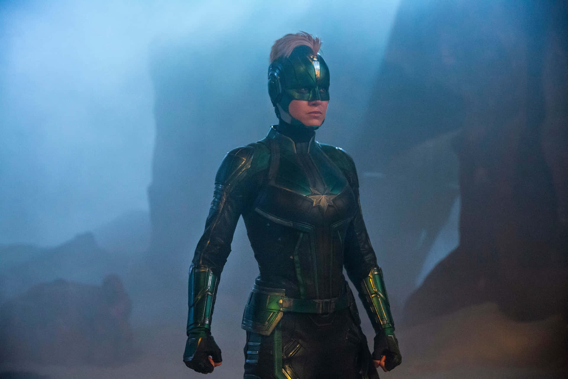 Brie Larson as Captain Marvel in the Marvel Studios Movie Wallpaper