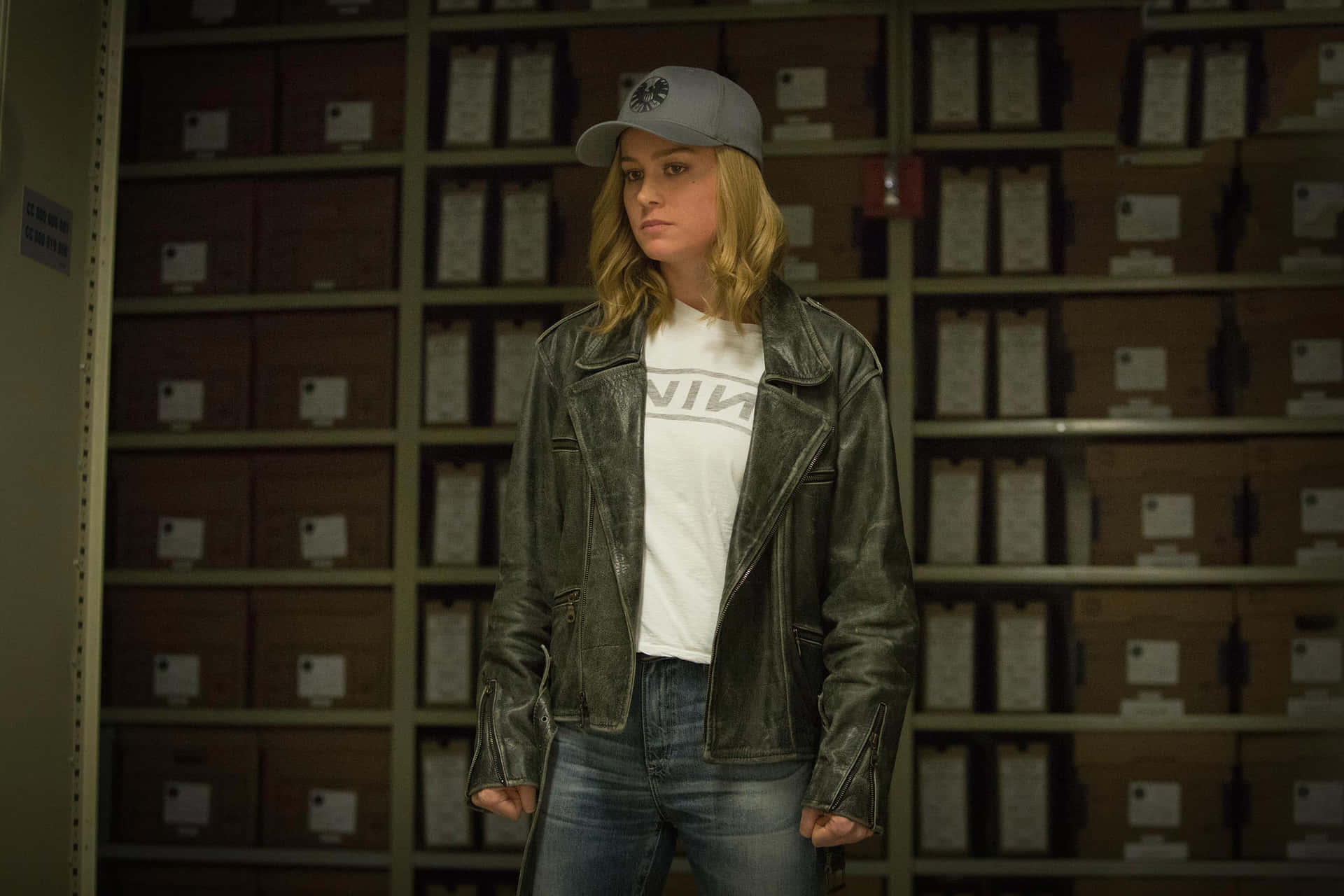 Brie Larson stars as Captain Marvel in the highly anticipated 2019 Marvel movie Wallpaper