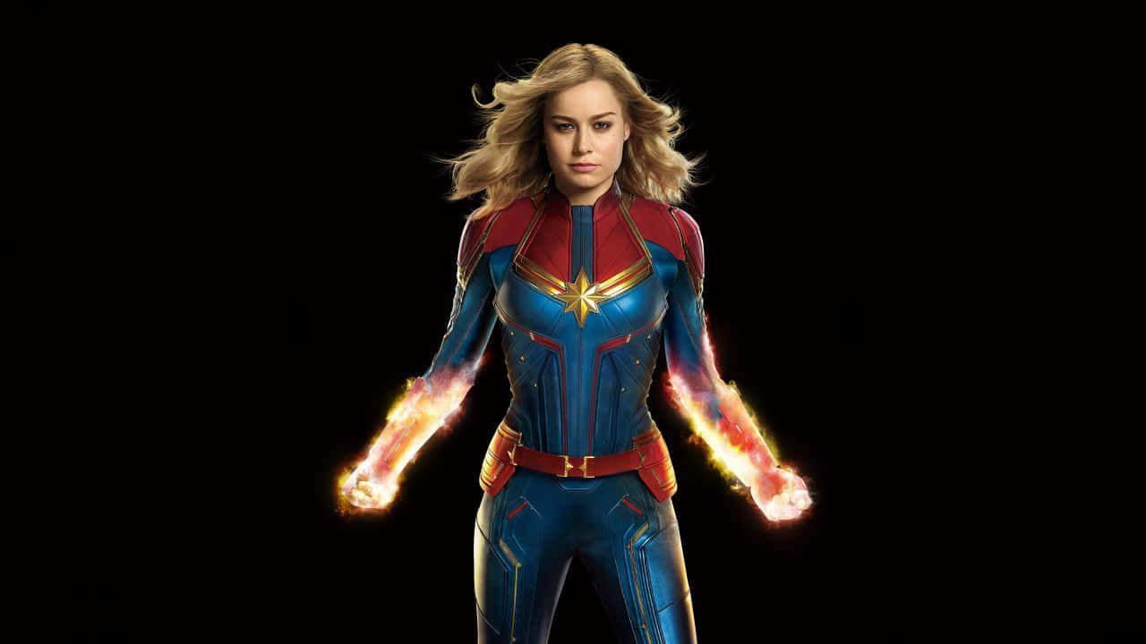 Embark on an intergalactic journey with Captain Marvel Wallpaper