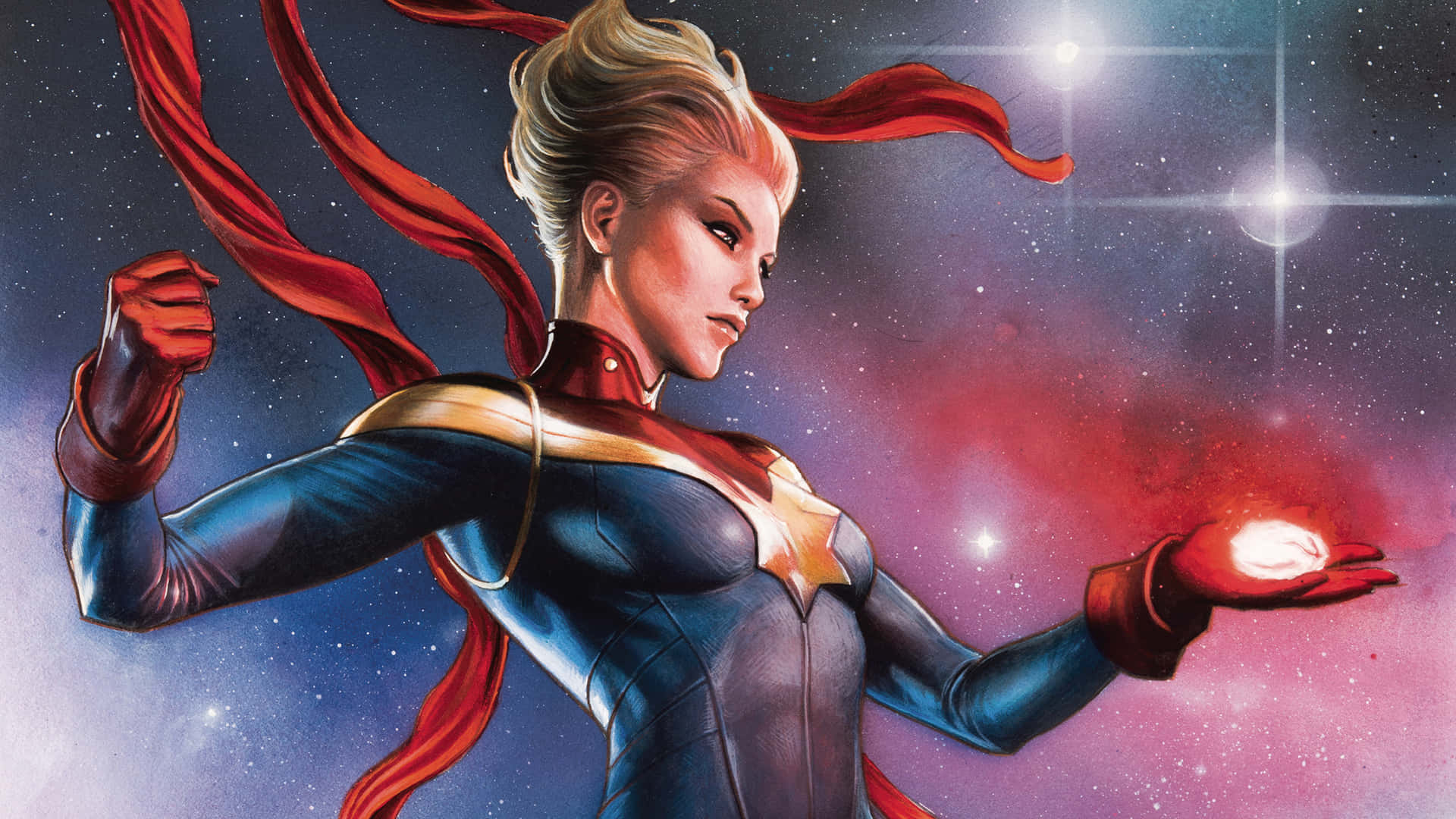 Captain Marvel Power Display Wallpaper
