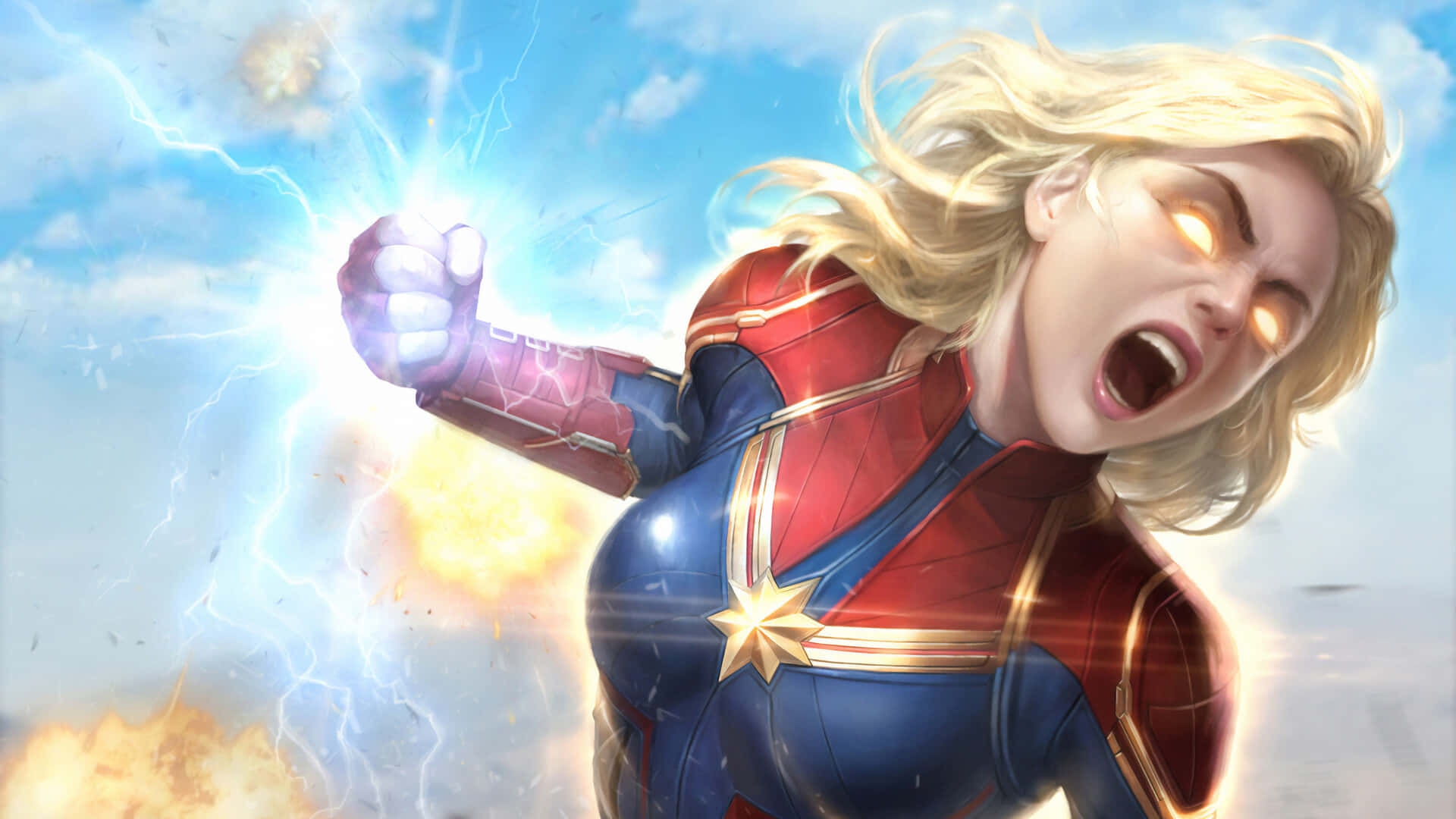 Captain Marvel Power Release Wallpaper