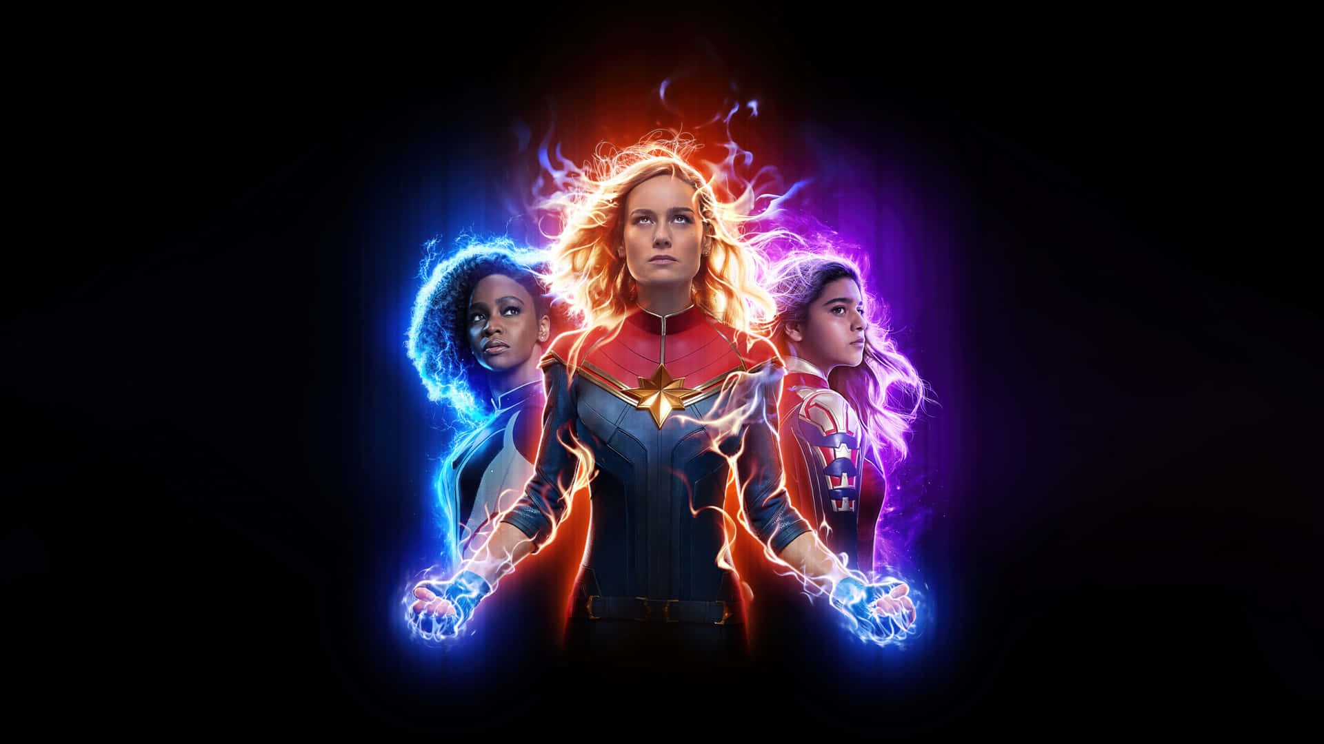 Captain Marvel Power Trio Wallpaper Wallpaper