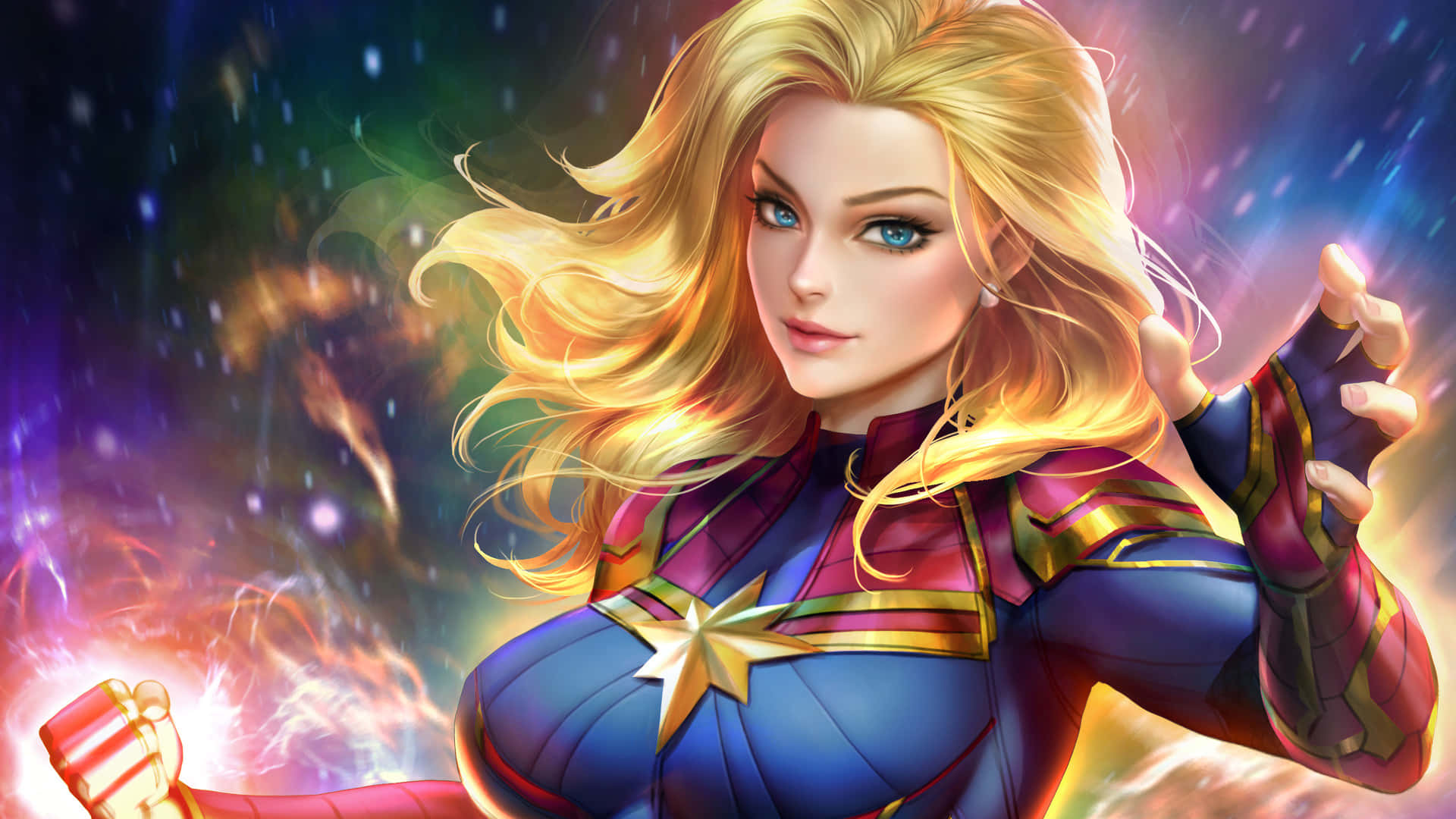 Captain Marvel Powerful Glow Artwork Wallpaper