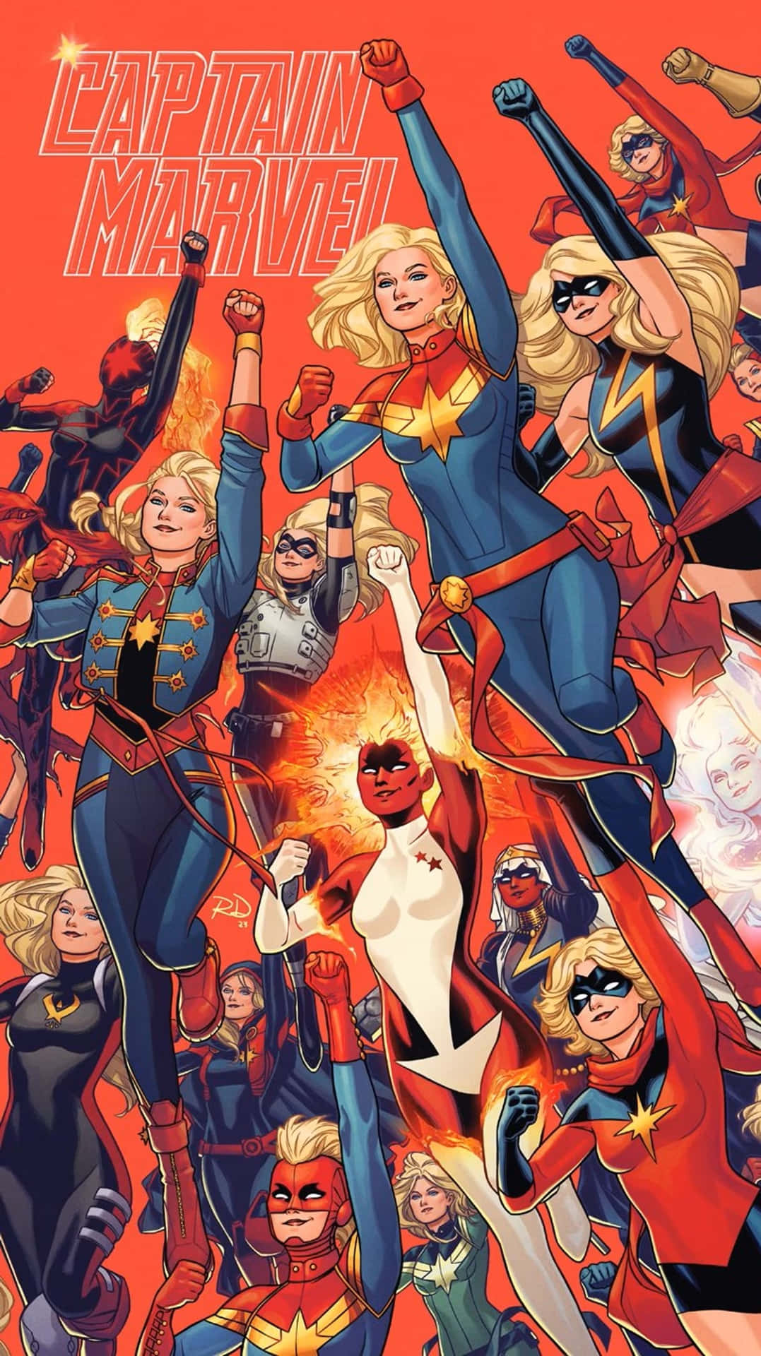 Captain Marvel Variants Cover Art Wallpaper