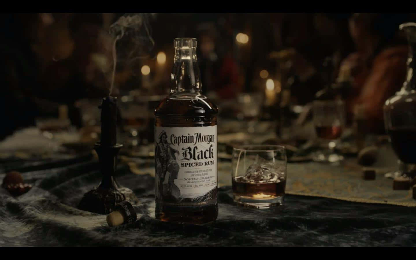 Captain Morgan Black Spiced Rum Bottle Wallpaper