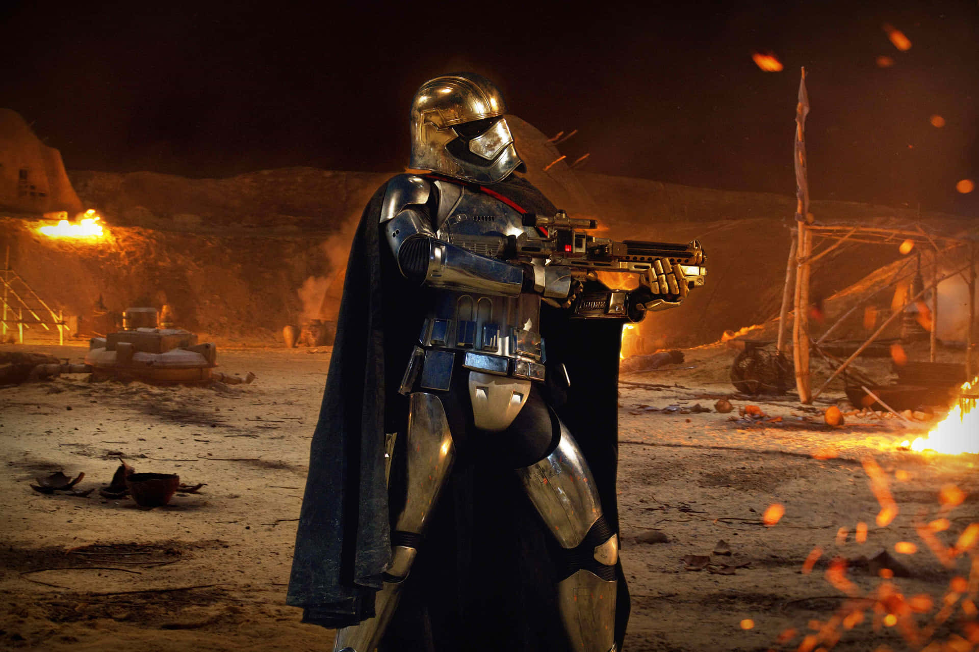 Captain Phasma stands strong in full armor Wallpaper
