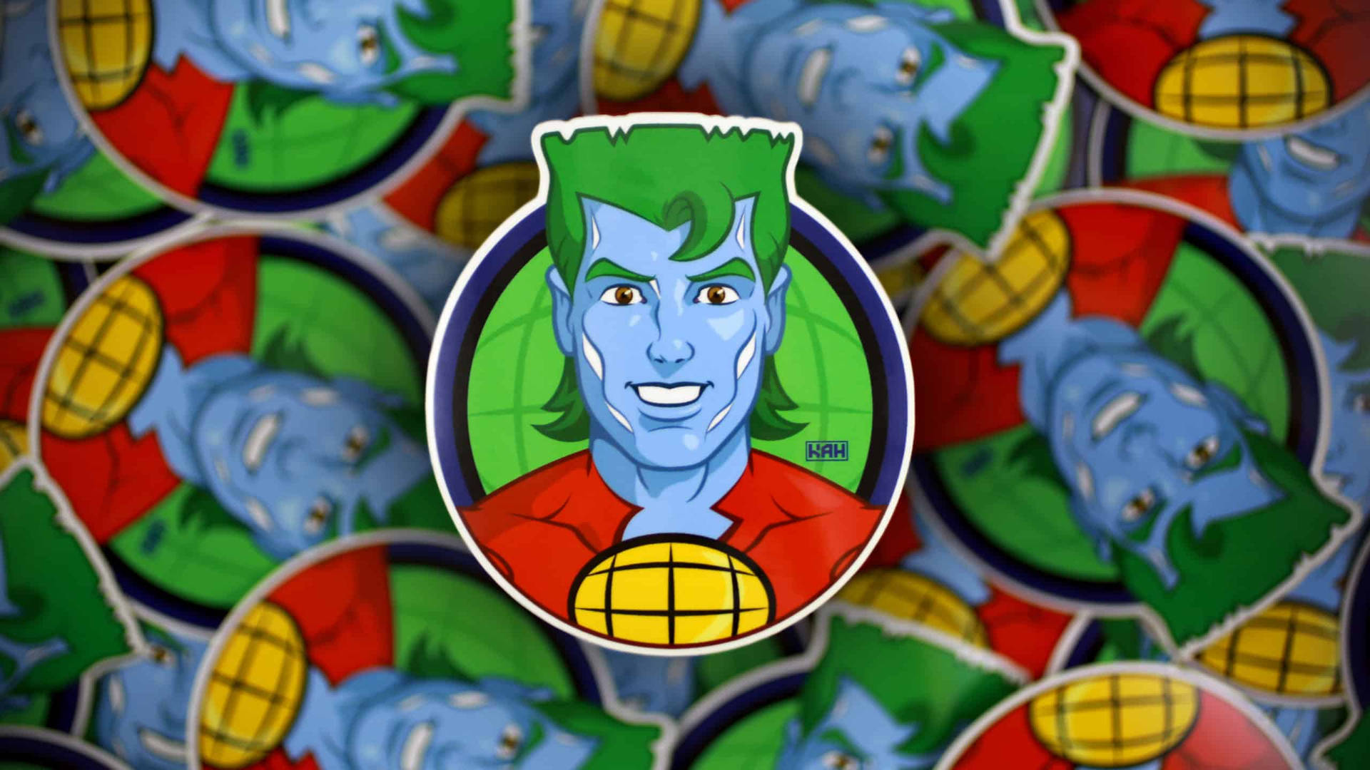 Captain Planet Green Hair Background