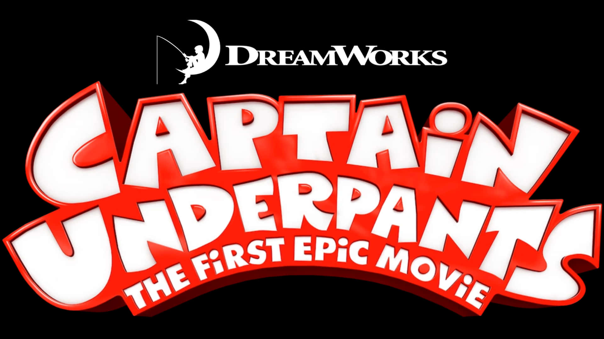 The iconic logo from Captain Underpants: The First Epic Movie against a minimalist white backdrop. Wallpaper