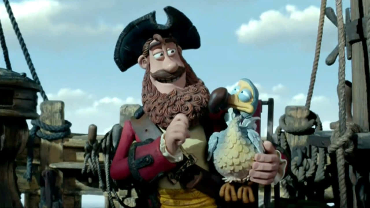 Captain With Bird In The Pirates Band Of Misfits Wallpaper