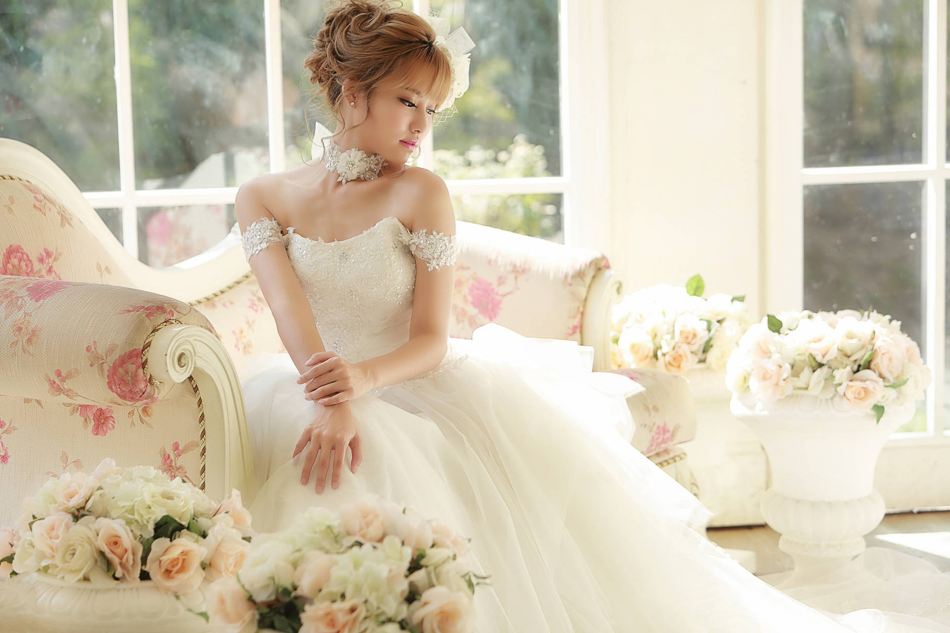 Caption: A Radiant Bride On Her Special Day Wallpaper