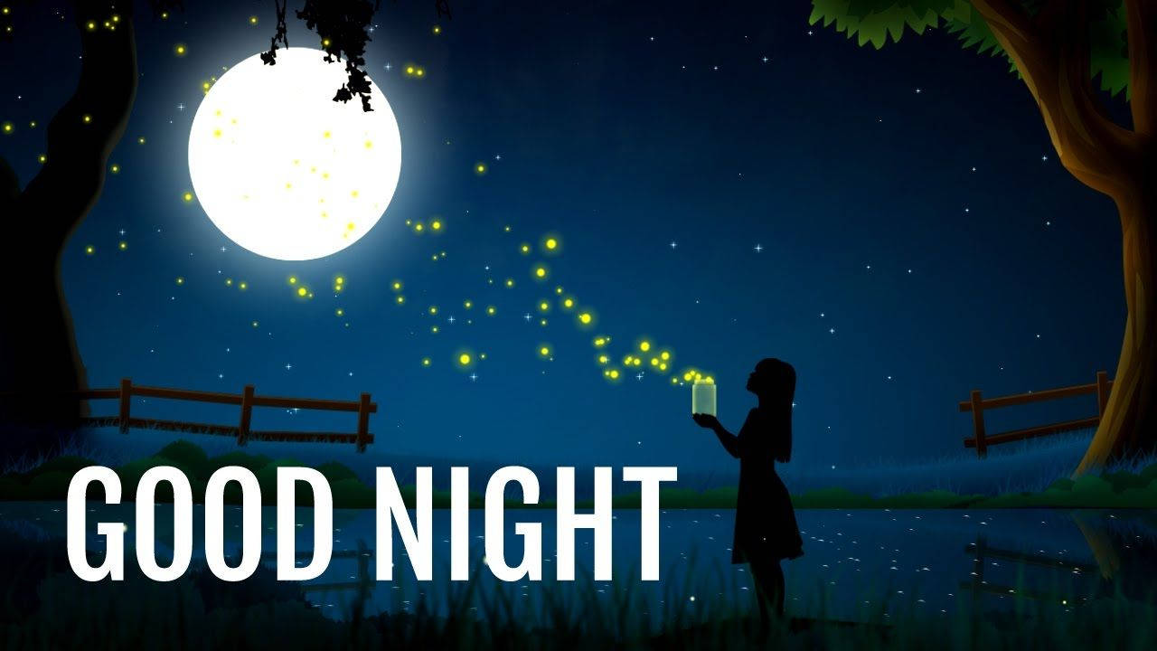 Caption: A Serene Moment Of Goodnight Wishes Wallpaper