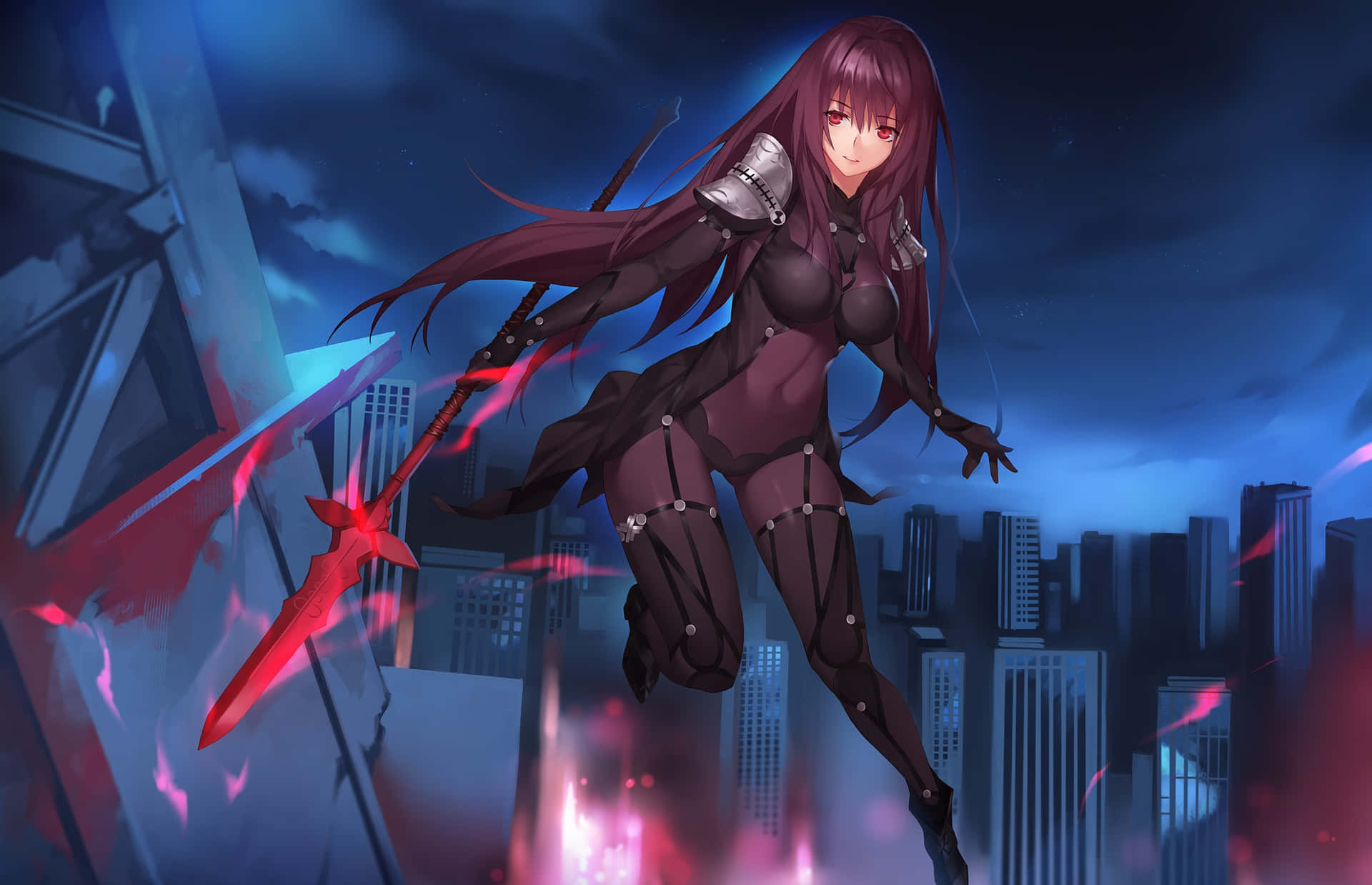 Caption: A Wonderful Portrait Of Scathach Skadi In Action Wallpaper