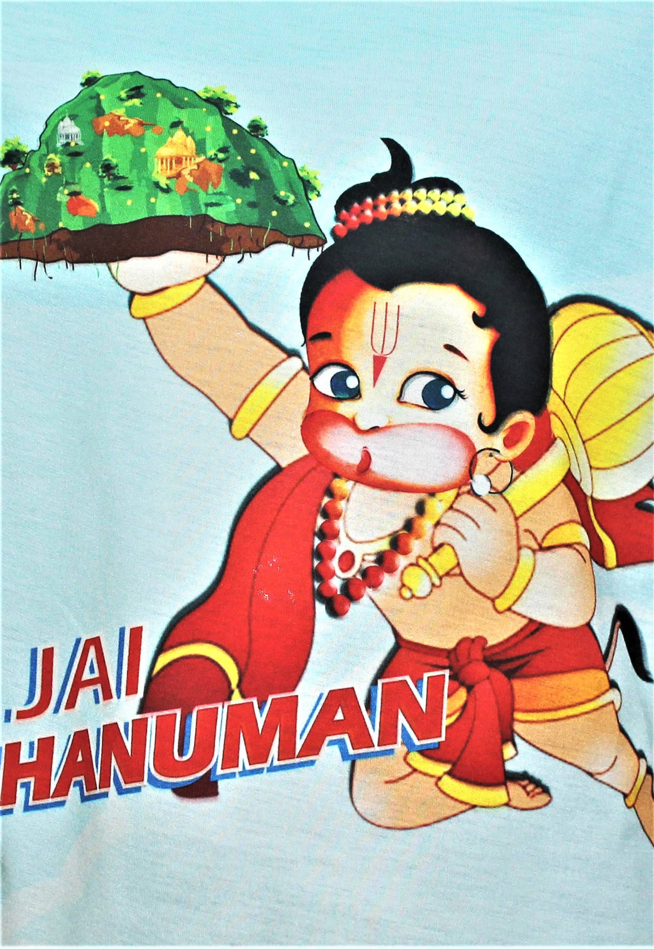 Caption: Adorable Baby Hanuman Deep In Prayer Wallpaper
