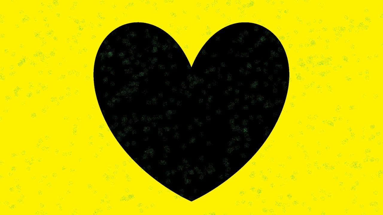 Caption: Aesthetic Yellow Heart Background Wallpaper