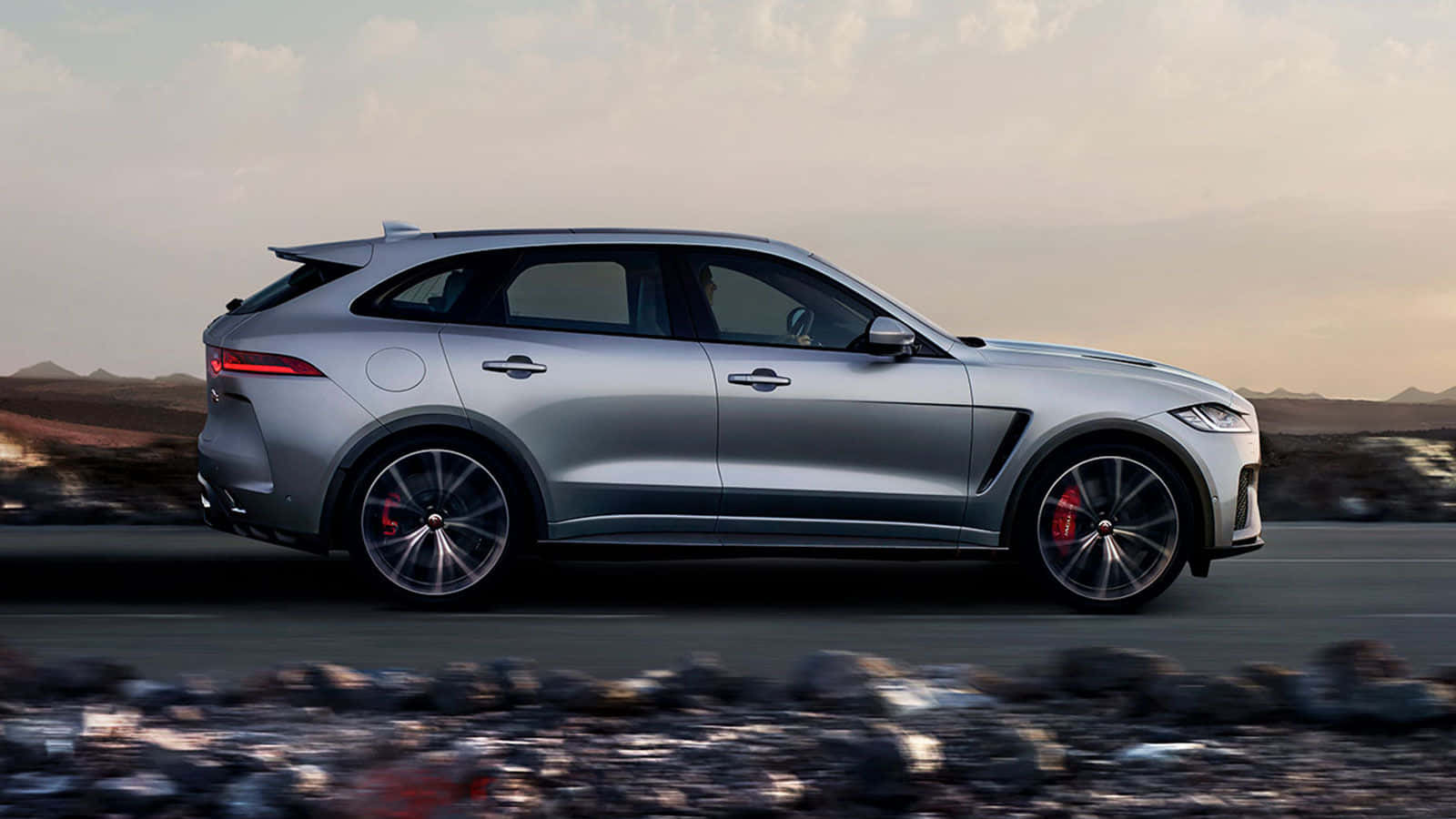 Caption: All-new Silver Jaguar F-pace In Its Prime Wallpaper