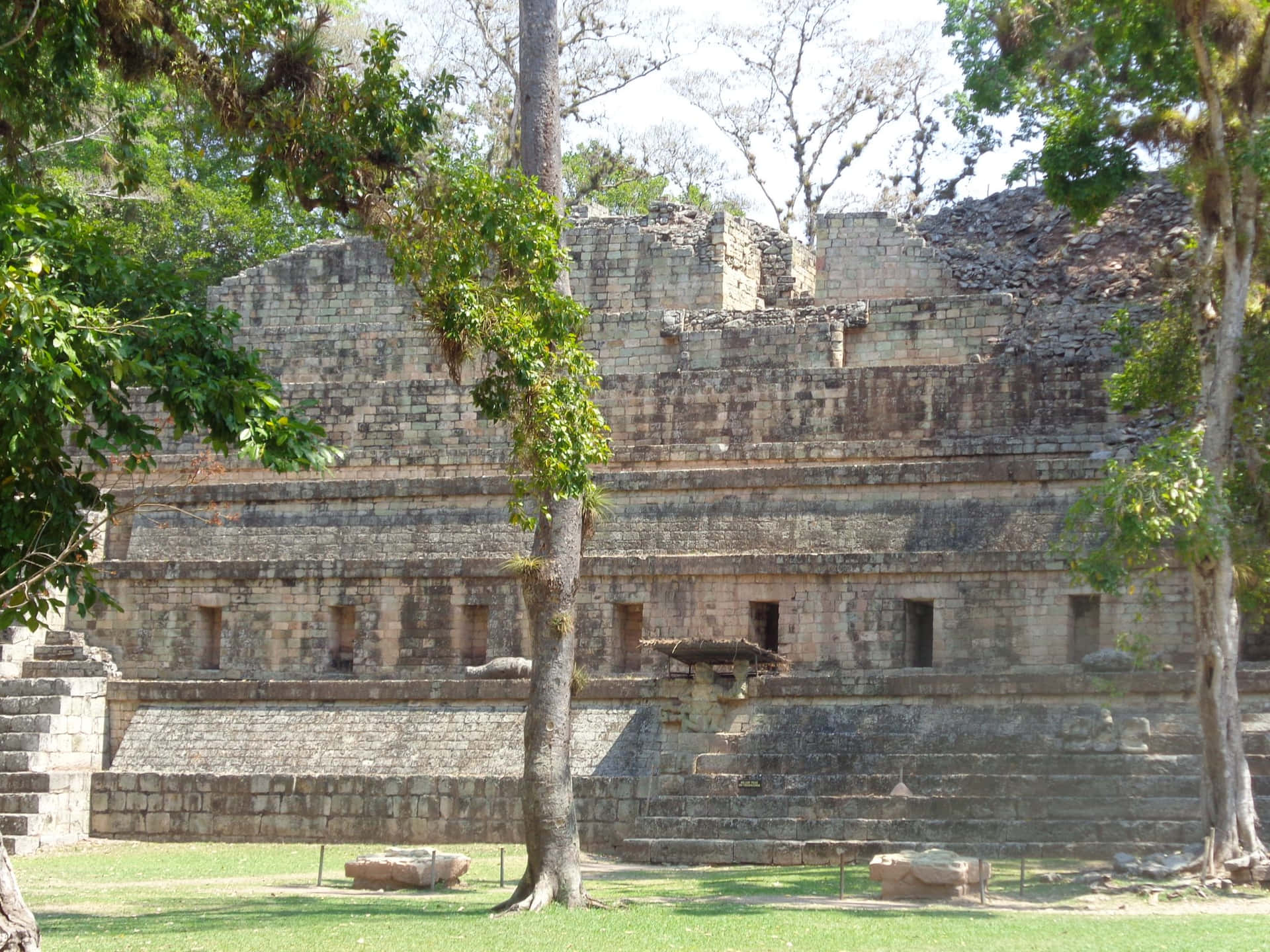 Caption: Ancient Mayan Ruins Of Copan, Honduras Wallpaper