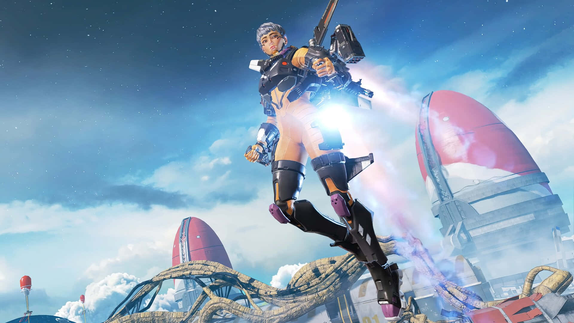 Caption: Apex Legends Valkyrie - The Fearless Skyscraper Wallpaper