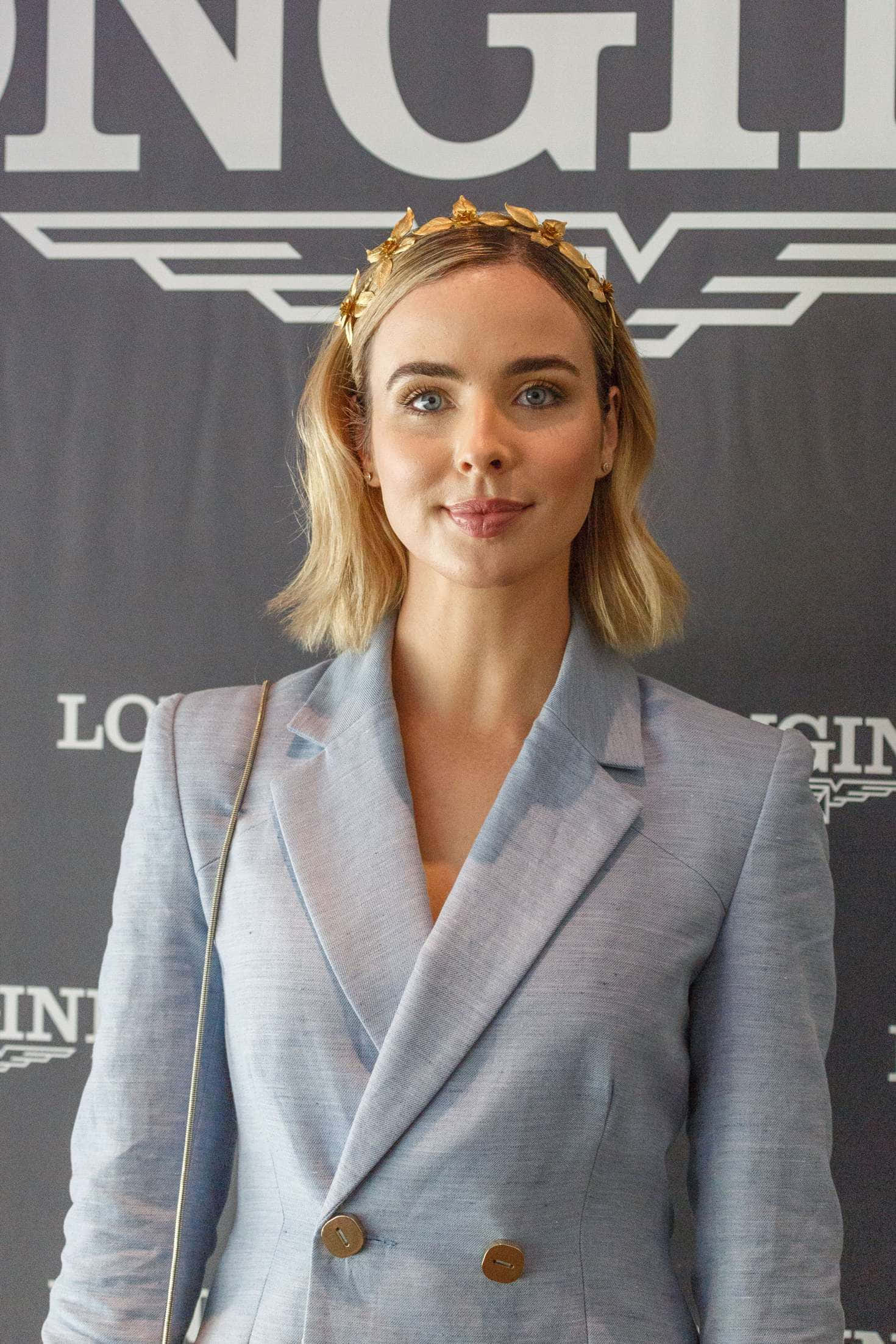 Caption: Ashleigh Brewer Stunning In Red Carpet Look Wallpaper