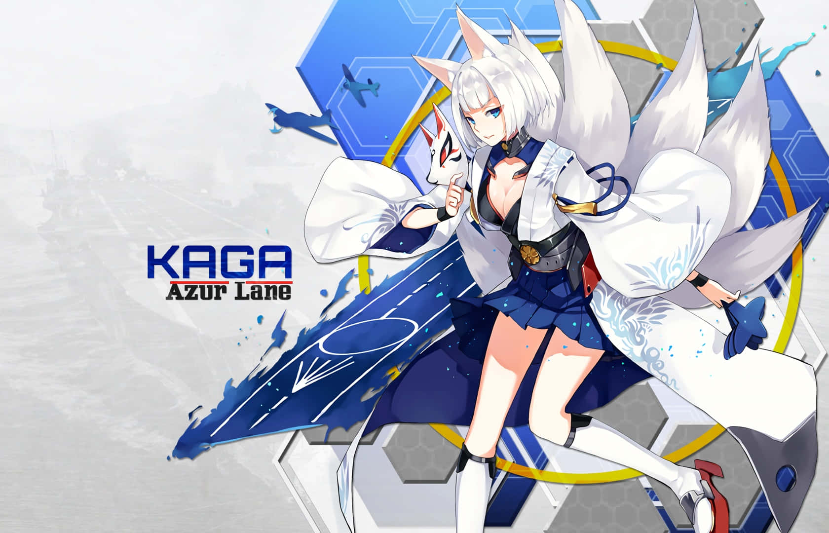 Caption: Azur Lane Character Kaga In Combat Mode Wallpaper