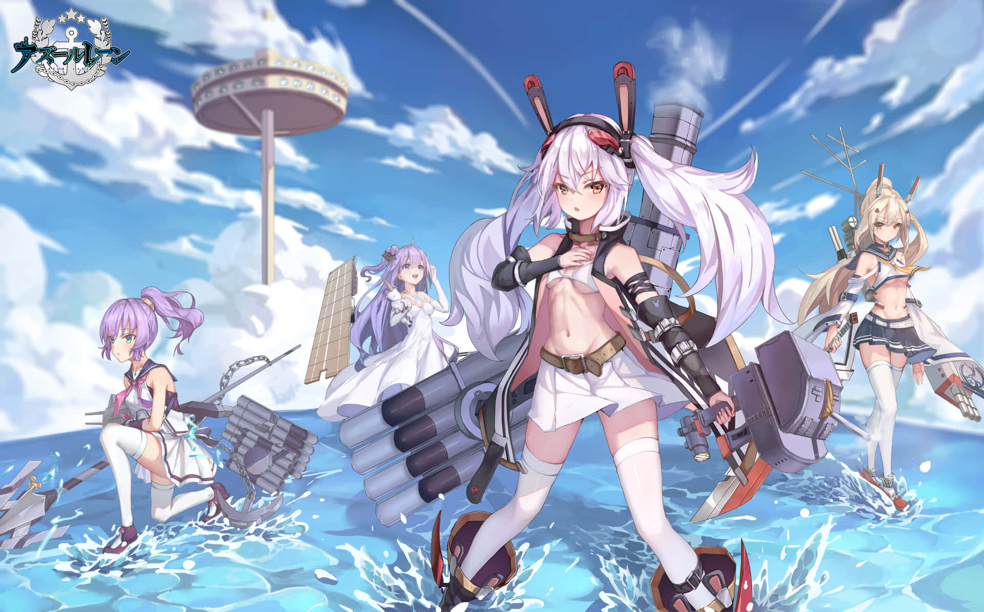 Bildetekst: Azur Lane's Laffey Løper Inn I Kamp Bakgrunnsbildet