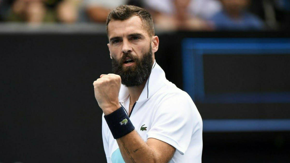 Caption: Benoit Paire In Action On The Tennis Court Wallpaper