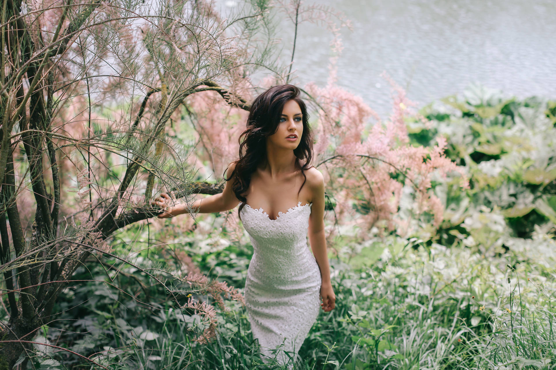 Caption: Breathtaking Bride On Her Wedding Day Wallpaper