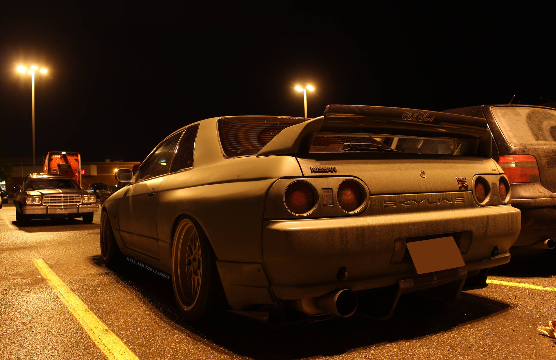 Caption: Breathtaking View Of Classic Skyline R32 In The Wild Wallpaper