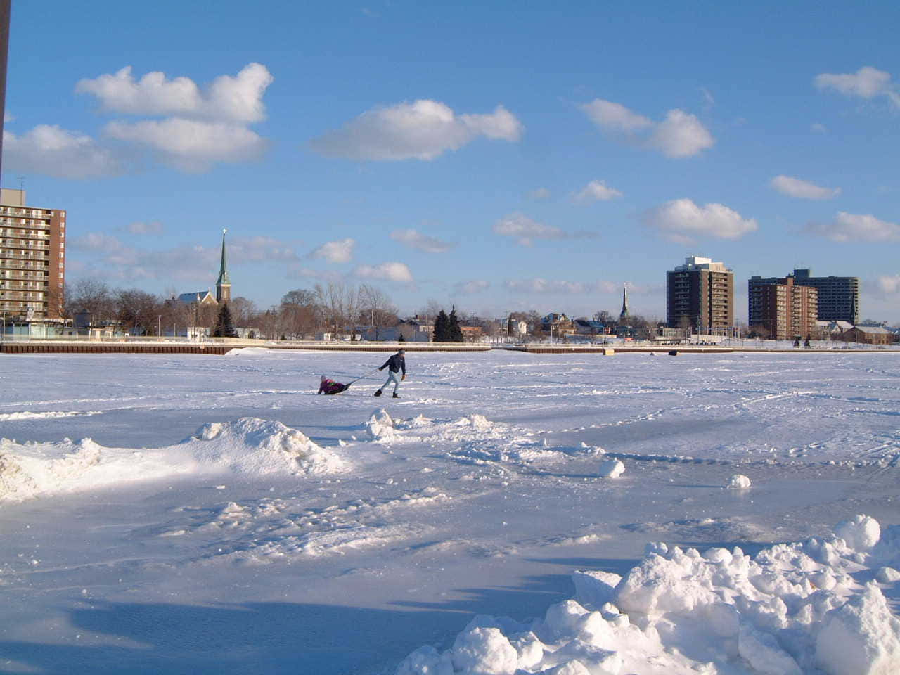 Caption: Breathtaking View Of Sarnia's Sunset Skyline Wallpaper