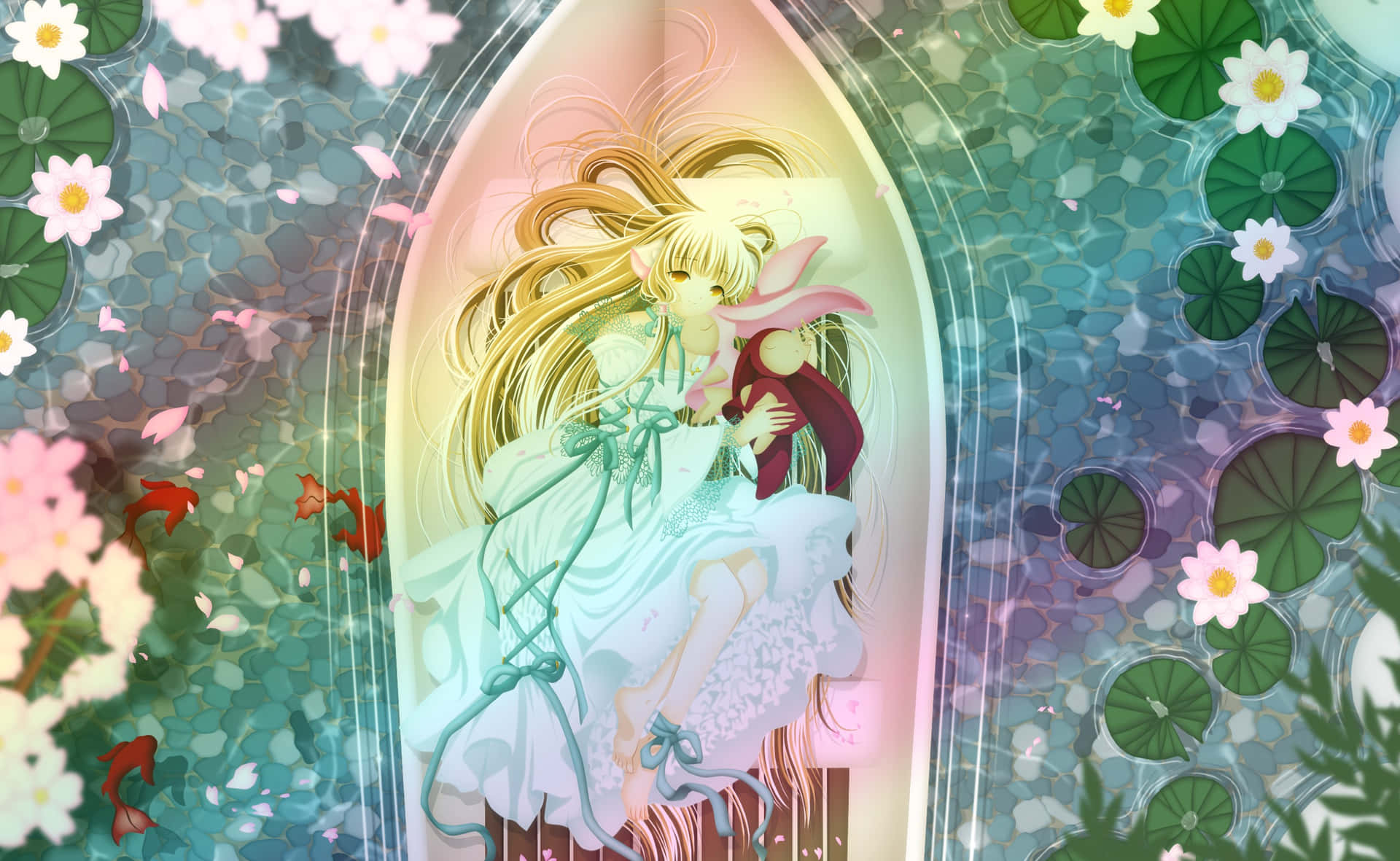 Caption: Chii From Chobits Anime Series In A Serene Pose Wallpaper