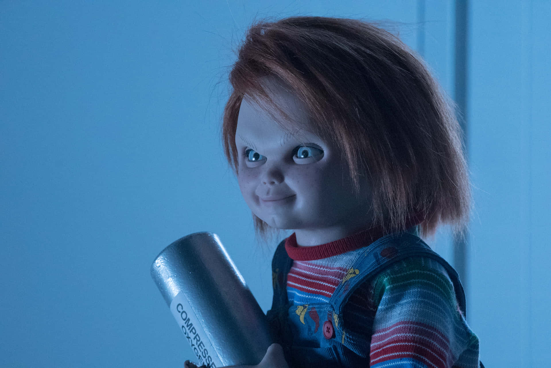 Caption: Chilling Close-up Shot Of Chucky Doll